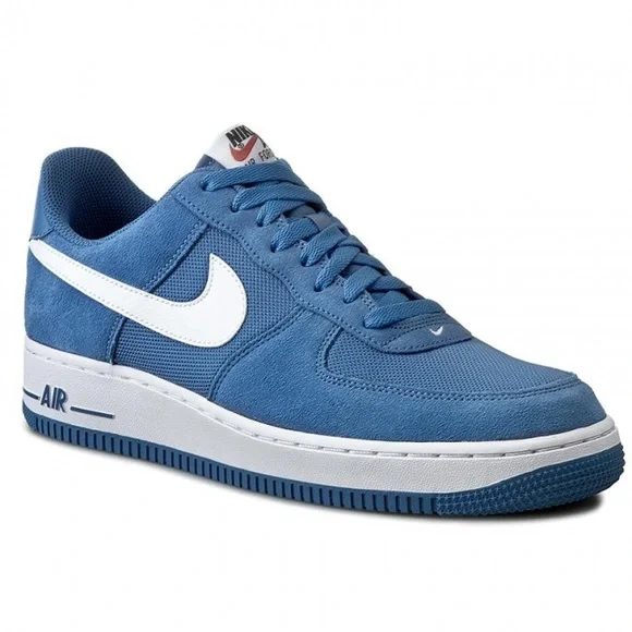Shoes Nike Air Force Star Bluewhite Leather Suede And Material
